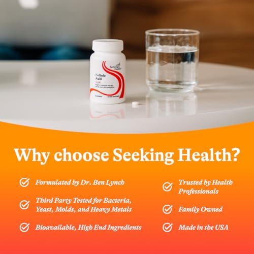 Folinato de Seeking Health - Sin Metilo - Suplemento de Folinato para la Salud Cardiaca - Alternativa Metabólicamente Activa al Folato - 1360 mcg, 60 - imagen 6