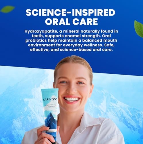 Pasta Dental Larineco Nano Hidroxiapatita – Sin Sulfatos, Remineralizante – Cuidado del Esmalte, Blanqueamiento Suave, Para Dientes Sensibles – 4oz - imagen 5