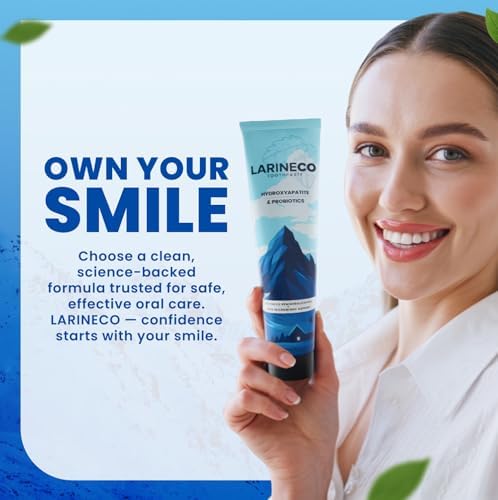 Pasta Dental Larineco Nano Hidroxiapatita – Sin Sulfatos, Remineralizante – Cuidado del Esmalte, Blanqueamiento Suave, Para Dientes Sensibles – 4oz - imagen 6