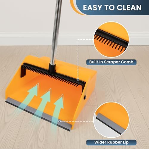 Palanquita Grande REEWII para Uso Comercial con Peine, Mango Largo, Resistente, Ideal para Limpieza en Interiores y Exteriores, Patios, Garajes y Más - imagen 2