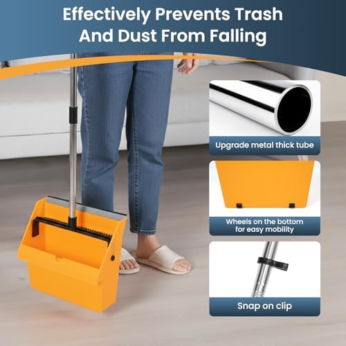 Palanquita Grande REEWII para Uso Comercial con Peine, Mango Largo, Resistente, Ideal para Limpieza en Interiores y Exteriores, Patios, Garajes y Más - imagen 3