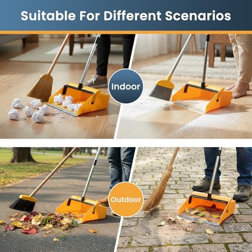 Palanquita Grande REEWII para Uso Comercial con Peine, Mango Largo, Resistente, Ideal para Limpieza en Interiores y Exteriores, Patios, Garajes y Más - imagen 6
