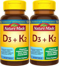Nature Made Vitamina D3 K2, 5000 IU (125 mcg), Suplemento Dietético para Huesos, Dientes, Músculos e Inmunidad, 30 Cápsulas Blandas, Paquete de 2 - imagen 1