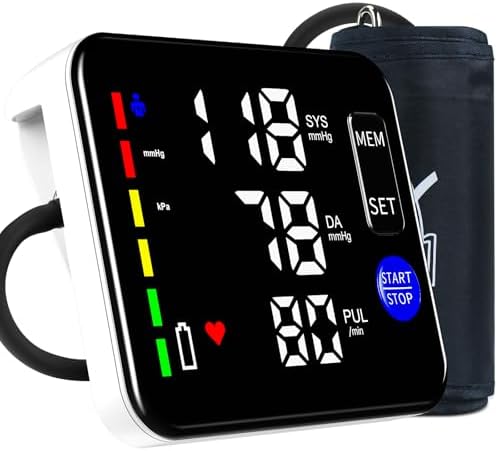 Monitor de Presión Arterial GUAEVER Recargable para Brazo, Pantalla Grande, Manguito de 8.7-16.5, Memoria 2x120, Voz, Color Negro - imagen 1