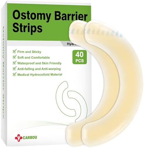 Carbou 20 Piezas de Tiras Elásticas para Barrera de Ostomía - Hidrocoloide Médico Impermeable y Adhesivo para Bolsas de Colostomía - imagen 8