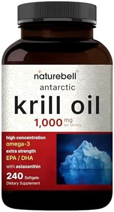 NatureBell Aceite de Kril Antártico 1,000mg - 240 Cápsulas Blandas - Soporte Omega-3 para Corazón, Articulaciones e Inmunidad - Alto EPA DHA con - imagen 1