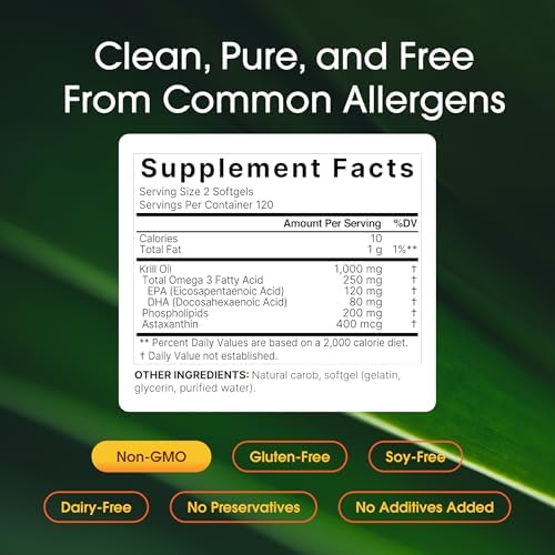 NatureBell Aceite de Kril Antártico 1,000mg - 240 Cápsulas Blandas - Soporte Omega-3 para Corazón, Articulaciones e Inmunidad - Alto EPA DHA con - imagen 3