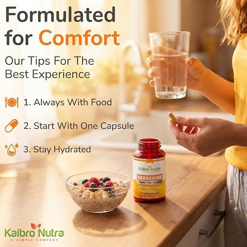 Suplemento de Berberina HCL Kaibro 1000mg - Apoyo al Sistema Inmunológico, Glucosa, Circulación y Salud Gastrointestinal, Vegano y Sin Gluten (120 - imagen 2