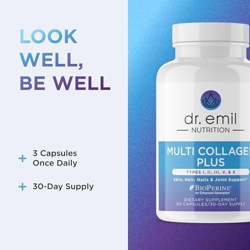 Suplemento de Colágeno Hidrolizado Dr. Emil Nutrition - Colágeno Tipo I, II, III, V y X - Apoyo para Cabello, Piel, Uñas y Articulaciones - 90 - imagen 6