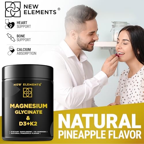 Gomitas de Magnesio Glicinato Calm 500mg con Vitamina D3 10000iu y K2 100mcg | Alivio del Estrés, Relajación y Soporte Óseo | Veganas, Sin OGM, Sin - imagen 5