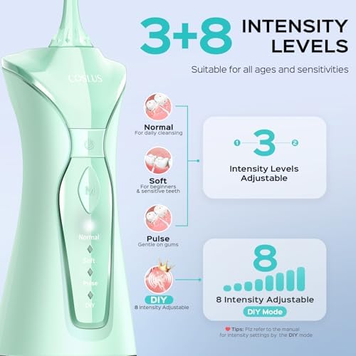 Hilo Dental Portátil COSLUS C30 (FC5360) con 4 Modos, Tanque de 300ML, IPX7 Impermeable, Ideal para Viajes y Uso en Casa - Verde - imagen 3