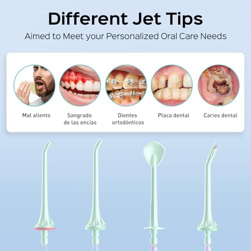 Hilo Dental Portátil COSLUS C30 (FC5360) con 4 Modos, Tanque de 300ML, IPX7 Impermeable, Ideal para Viajes y Uso en Casa - Verde - imagen 8