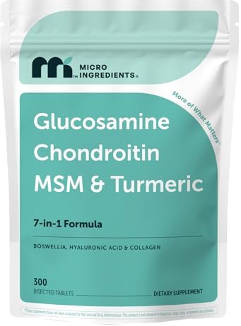 Suplemento de Glucosamina, Condroitina, MSM y Cúrcuma Micro Ingredients, 300 Tabletas Bisectadas | 1,500 mg de Glucosamina por Porción | 7 en 1 con - imagen 1
