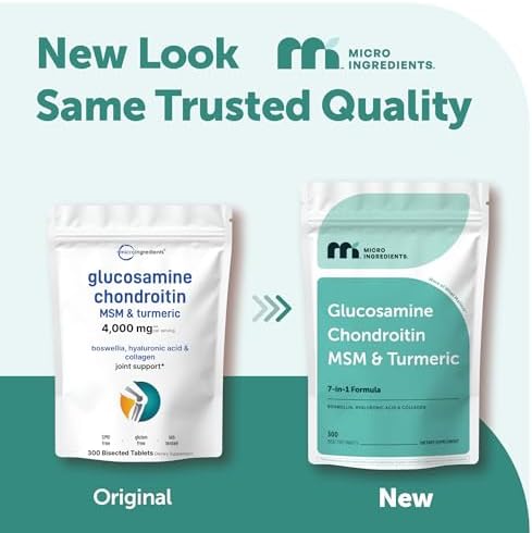 Suplemento de Glucosamina, Condroitina, MSM y Cúrcuma Micro Ingredients, 300 Tabletas Bisectadas | 1,500 mg de Glucosamina por Porción | 7 en 1 con - imagen 2