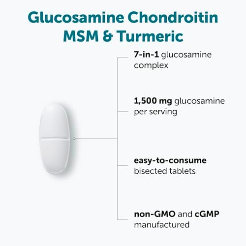Suplemento de Glucosamina, Condroitina, MSM y Cúrcuma Micro Ingredients, 300 Tabletas Bisectadas | 1,500 mg de Glucosamina por Porción | 7 en 1 con - imagen 3