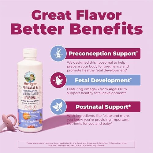 Multivitamínico Liposomal Prenatal y Postnatal MaryRuth's | Vitaminas para Embarazo y Preconcepción | Vegano, Sin Azúcar, Sin Gluten | 30 Porciones - imagen 4