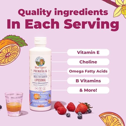 Multivitamínico Liposomal Prenatal y Postnatal MaryRuth's | Vitaminas para Embarazo y Preconcepción | Vegano, Sin Azúcar, Sin Gluten | 30 Porciones - imagen 5