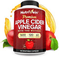 Suplementos de Vinagre de Manzana Nutrivein Premium con Madre - 1600 mg - 120 Cápsulas de Vinagre de Manzana: Pastillas ACV para Digestión, Keto, - imagen 1