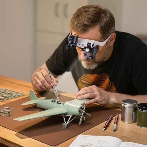 Lentes de Aumento JARLINK con Luz LED, Lupa de Mano Libre con 14 Lentes Intercambiables 3X 4X 5X 6X 7X 10X 15X, Ideal para Manualidades, Joyería y - imagen 7