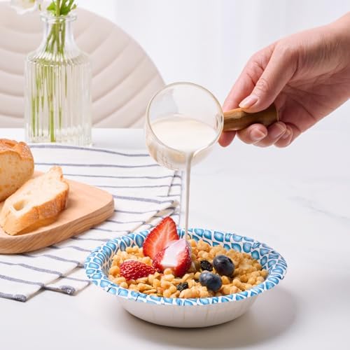 Tazones de Papel Desechables MUCHII de 12 Oz, 200 Piezas, Tazones Pequeños Impresos a Prueba de Humedad para Desayuno, Comida y Cena - imagen 5