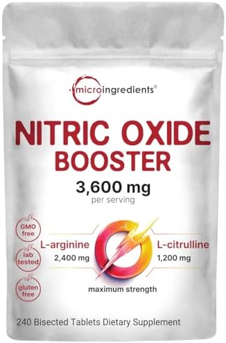 Suplementos de Óxido Nítrico para Hombres y Mujeres 3,600mg, 240 Tabletas Bisectadas | 80 Porciones | Potente Aumentador de Óxido Nítrico con - imagen 1