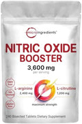 Suplementos de Óxido Nítrico para Hombres y Mujeres 3,600mg, 240 Tabletas Bisectadas | 80 Porciones | Potente Aumentador de Óxido Nítrico con - imagen 1