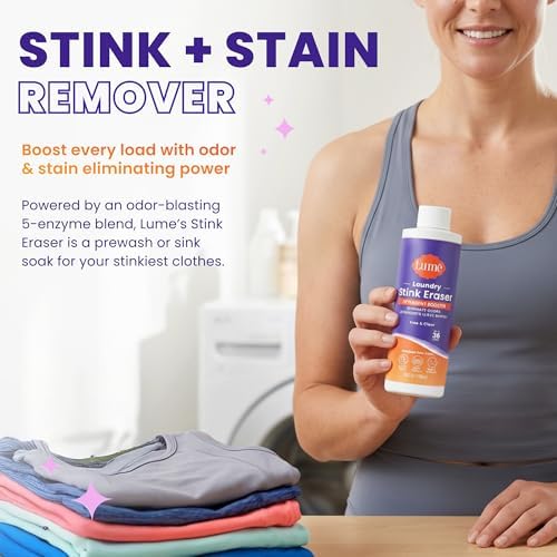 Lume Laundry Stink & Stain Eraser - Potenciador de Detergente y Remojo - Elimina Olores Corporales en Ropa - Mezcla Enzimática - Libre de Fragancia - - imagen 2