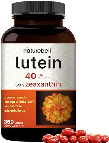 Luteína 40mg + Zeaxantina 1,600mcg, 360 Cápsulas Blandas | Fórmula 4 en 1 con Astaxantina, Omega-3 y Fosfolípidos | Extracto de Flor de Caléndula | - imagen 1