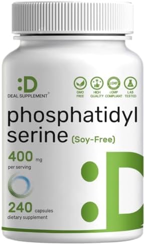 Suplemento de Fosfatidilserina, 400mg por porción, 240 Cápsulas – Fuente de Lecitina de Girasol Sin Soja - imagen 1