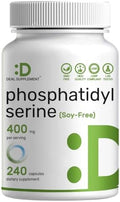 Suplemento de Fosfatidilserina, 400mg por porción, 240 Cápsulas – Fuente de Lecitina de Girasol Sin Soja - imagen 1