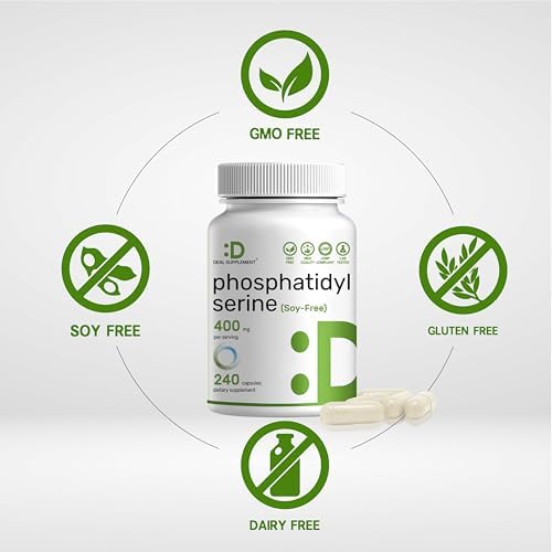 Suplemento de Fosfatidilserina, 400mg por porción, 240 Cápsulas – Fuente de Lecitina de Girasol Sin Soja - imagen 3