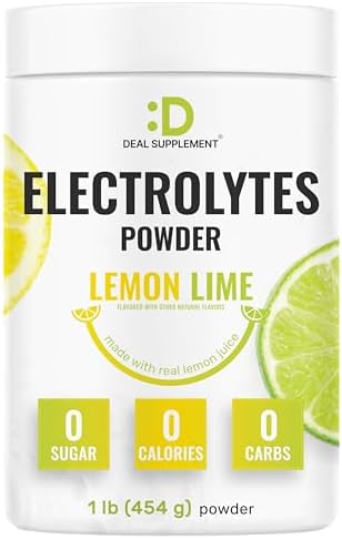 Polvo de Electrolitos, 1lb (69 Porciones) – Sin Azúcar, Limón Lima – Mezcla para Bebida Hidratante – Alto en Potasio 1,000mg por Porción, Manganeso y - imagen 1