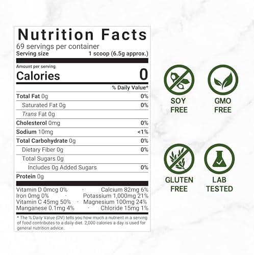 Polvo de Electrolitos, 1lb (69 Porciones) – Sin Azúcar, Limón Lima – Mezcla para Bebida Hidratante – Alto en Potasio 1,000mg por Porción, Manganeso y - imagen 2