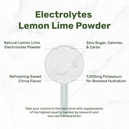 Polvo de Electrolitos, 1lb (69 Porciones) – Sin Azúcar, Limón Lima – Mezcla para Bebida Hidratante – Alto en Potasio 1,000mg por Porción, Manganeso y - imagen 3