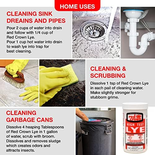Sosa Cáustica de La Boyer Corporation para Hacer Jabón, Hidróxido de Sodio Grado Alimenticio, 2.2 lbs. - imagen 5