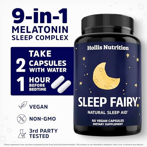 SLEEP FAIRY Suplemento Natural para Dormir | 500mg de Glicinato de Magnesio, 10mg de Melatonina, L-Teanina, B6, 5-HTP, GABA, Raíz de Valeriana y - imagen 5
