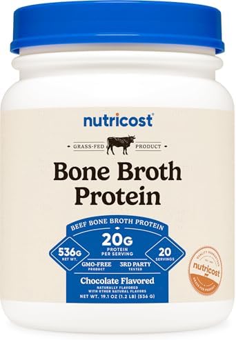 Nutricost Proteína en Polvo de Caldo de Hueso de Res Sabor Chocolate (20 Porciones) - Sin Gluten, Sin OGM - imagen 1