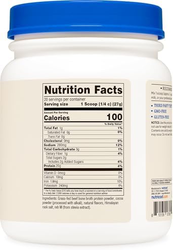 Nutricost Proteína en Polvo de Caldo de Hueso de Res Sabor Chocolate (20 Porciones) - Sin Gluten, Sin OGM - imagen 5