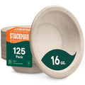 Tazones de Papel 100% Compostables Desechables para Sopa [Paquete de 125] - Sin PFAS - Certificación BPI - [16 oz] Platos y Tazones de Bagazo - imagen 1