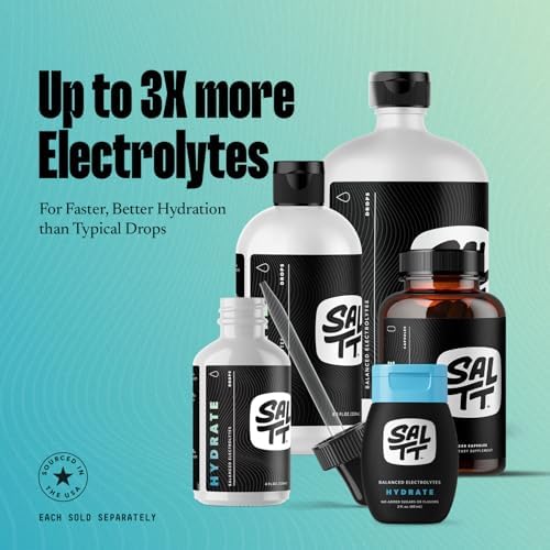 SALTT - Hidratación (8.3 oz) - Gotas de Electrolitos - Aumento de Energía - Sodio, Potasio, Magnesio, Zinc, Cobre - Sin Sabor - Ultra Bajo en - imagen 4