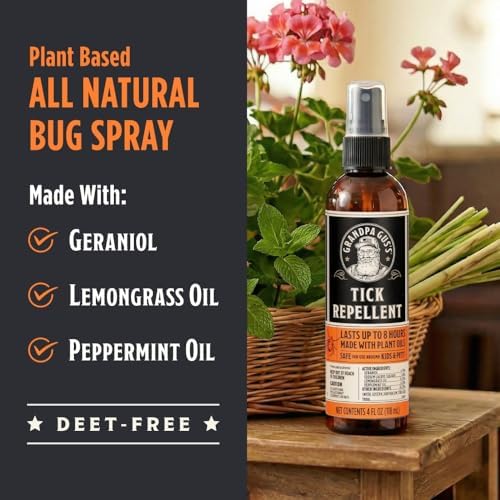 Repelente Natural de Garrapatas y Mosquitos Grandpa Gus's, Sin DEET, a Base de Plantas, Efectivo hasta 8 Horas, Seguro para Niños, Paquete de 2 de 4 - imagen 3