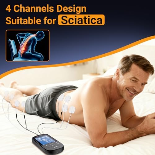 Unidad TENS Comfytemp de 4 Salidas para Ciática, Estimulador Muscular Recargable EMS y Masaje, Alivio del Dolor con 24 Modos y Configuración - imagen 3