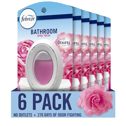 Ambientador Febreze para Baño, Alternativa de Enchufe Antiodor, Uso en Hogar, Baño y Cocina, Aroma Downy Fresh de Abril, Paquete de 6 - imagen 1