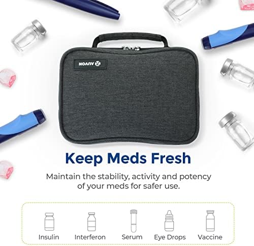 AUVON Estuche Portátil para Insulina con 4 Paquetes de Hielo de 160g, Aprobado por TSA, Ideal para 8 Plumas de Insulina y Suministros Diabéticos - imagen 8