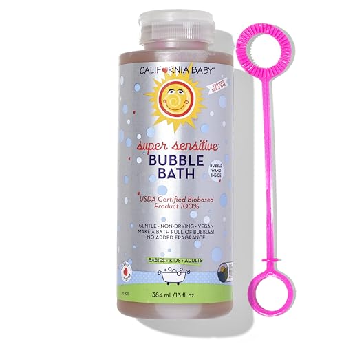 Baño de Burbujas Super Sensible California Baby | Baño de Burbujas para Niños 100% a Base de Plantas | Suave y Sin Fragancia | Incluye Varita de - imagen 1