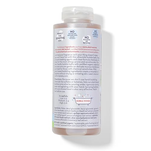 Baño de Burbujas Super Sensible California Baby | Baño de Burbujas para Niños 100% a Base de Plantas | Suave y Sin Fragancia | Incluye Varita de - imagen 2