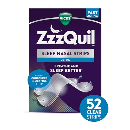 Tiras Nasales ZzzQuil para Dormir, Transparentes, Alivio del Ronquido y Congestión Nasal, Efecto Inmediato, 52 Tiras, Sin Medicamentos - imagen 2