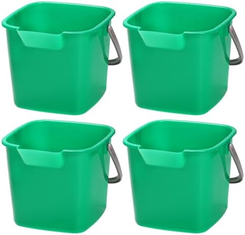 Cubetas Sanitizantes Peohud 4 Piezas, Cubetas de Limpieza de 3 Cuartos, Cubo Cuadrado con Pico y Asa, Cubeta Plástica para Hogar, Cocina, Escuela y - imagen 1