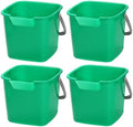 Cubetas Sanitizantes Peohud 4 Piezas, Cubetas de Limpieza de 3 Cuartos, Cubo Cuadrado con Pico y Asa, Cubeta Plástica para Hogar, Cocina, Escuela y - imagen 1