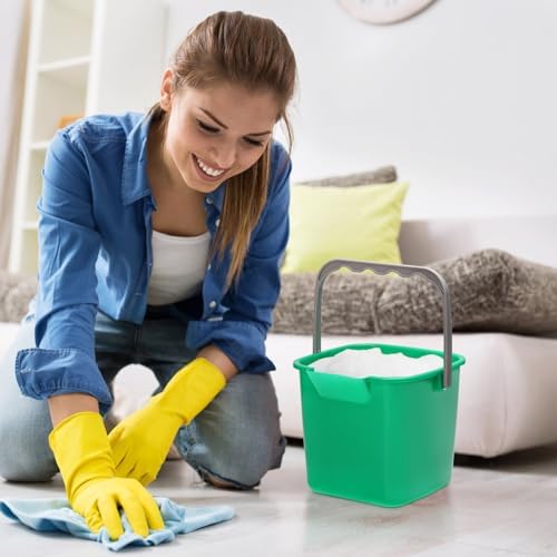 Cubetas Sanitizantes Peohud 4 Piezas, Cubetas de Limpieza de 3 Cuartos, Cubo Cuadrado con Pico y Asa, Cubeta Plástica para Hogar, Cocina, Escuela y - imagen 7